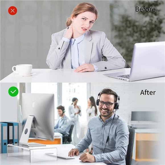 Acrylic Monitor Stand Riser Computer Monitor Riser Computer Monitor Stand - Picture 4 of 7